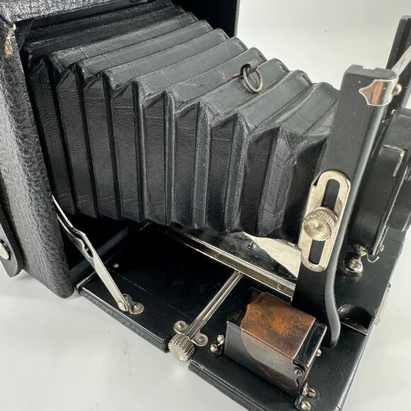 1907 Seneca Chautauqua 4x6 Folding Camera w/ Seneca Duo Shutter + Plate Holders - Picture 1 of 16